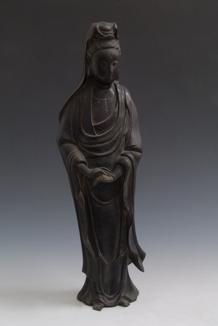 明“石叟”款铜观音像.JPG