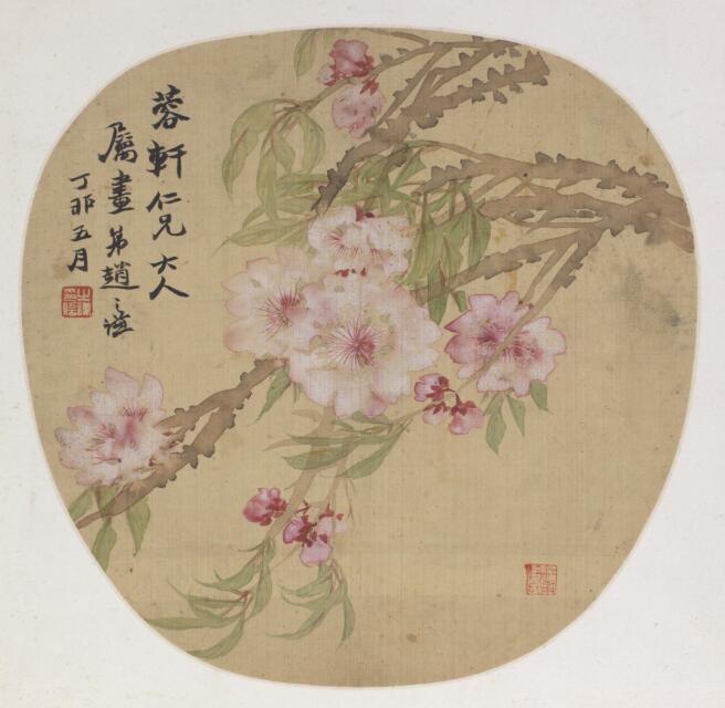 碧桃图团扇面.jpg