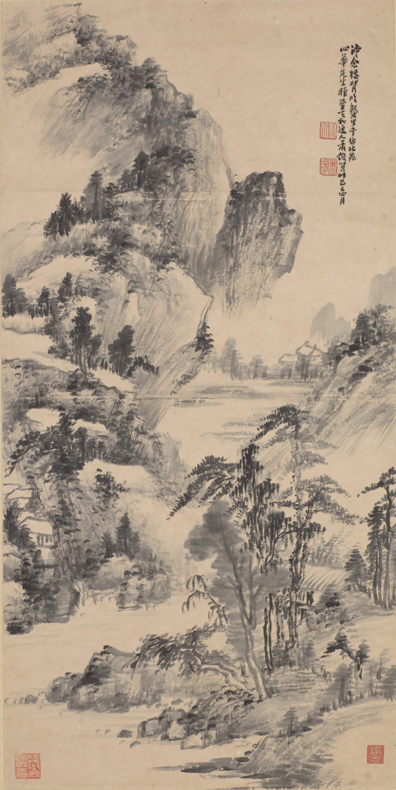 近代萧俊贤仿北苑山水图轴fb.jpg