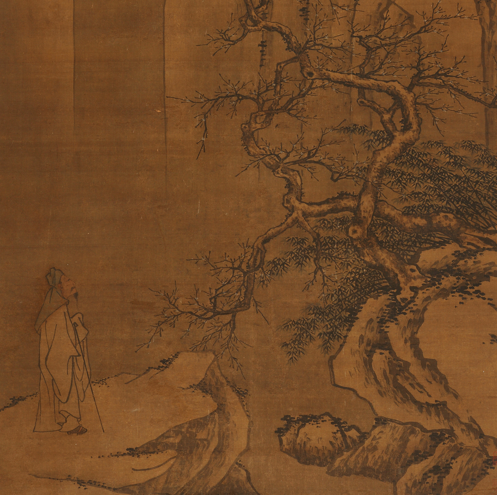 2局部明沈周绢本设色探梅图轴.jpg